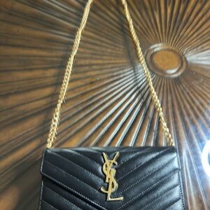 Yves Saint Laurent Black Quilted Leather Chain Bag